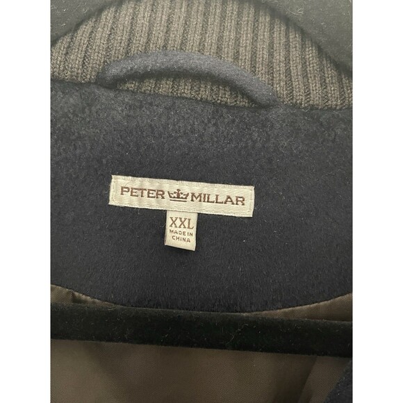 Peter Millar Men's Large Westport Wool & Cashmere Blue Bomber Zip Up Jacket 2XL - Picture 6 of 11